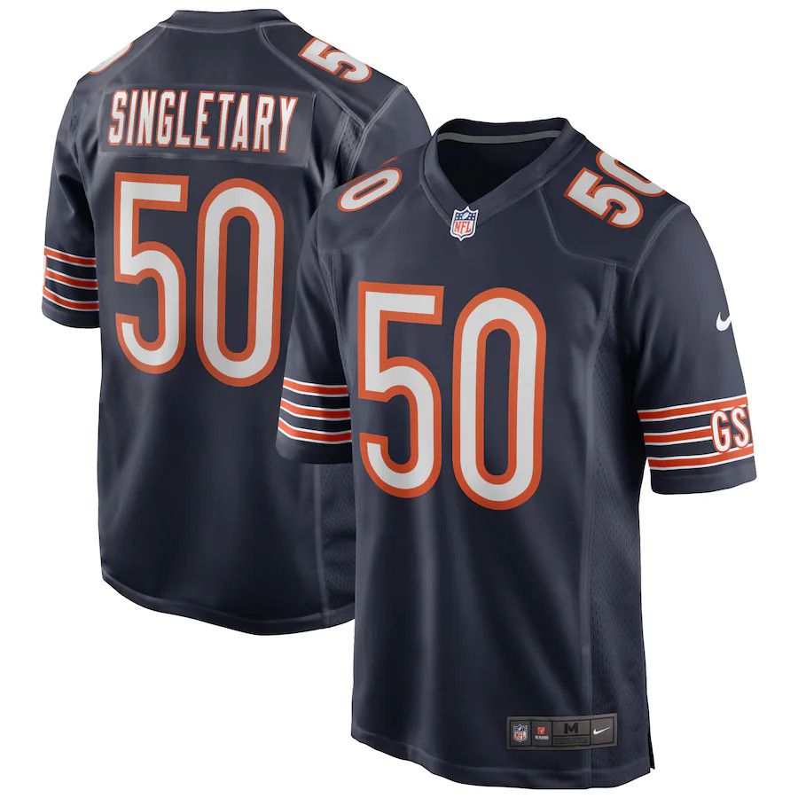 Men Chicago Bears #50 Mike Singletary Nike Navy Game Retired Player NFL Jersey->chicago bears->NFL Jersey